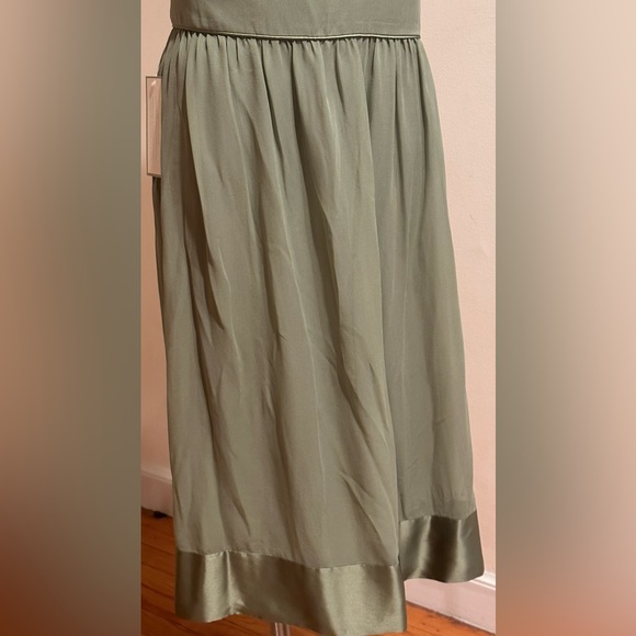 Ann Taylor NWT Maas Green Midi Strapless Dress Sz 16 iZipper And Closure on Side - Picture 4 of 16